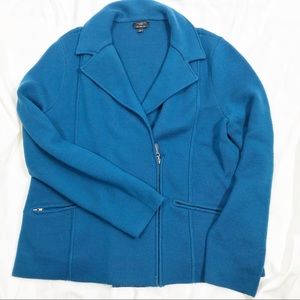 Talbot Merino Wool Blue Sweater Jacket
